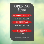 営業時間 | 黒のビジネス ロゴ 営業時間 ウィンドウサイン (シート3)