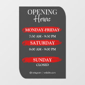 営業時間 | 黒のビジネス ロゴ 営業時間 ウィンドウサイン (シート)