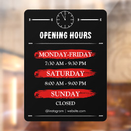 営業時間 | 黒の背景 営業時間 オープンハウステンプレート ウィンドウサイン