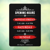 営業時間 | 黒の背景 営業時間 オープンハウステンプレート ウィンドウサイン (シート3)