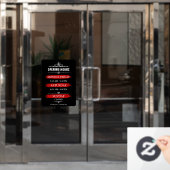 営業時間 | 黒の背景 営業時間 オープンハウステンプレート ウィンドウサイン (オフィスドア)