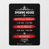 営業時間 | 黒の背景 営業時間 オープンハウステンプレート ウィンドウサイン (シート)