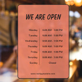 営業時間 黒オレンジ ウィンドウサイン