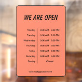 営業時間 黒オレンジ ウィンドウサイン (シート2)