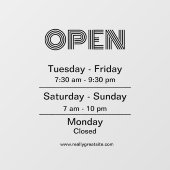 営業時間 黒スクリプト 透明 ウィンドウサイン (シート)