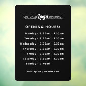 営業時間 黒 ビジネス ロゴ ウィンドウサイン (シート3)
