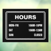 営業時間 黒 プレート ウィンドウサイン (シート3)