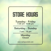 営業時間 黒 透明 ビジネス タイムズ ウィンドウサイン (シート3)