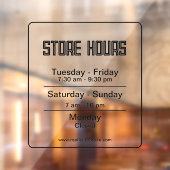 営業時間 黒 透明 ビジネス タイムズ ウィンドウサイン (シート2)