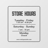 営業時間 黒 透明 ビジネス タイムズ ウィンドウサイン (シート)