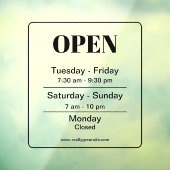 営業時間 黒 透明 営業時間 ウィンドウサイン (シート3)