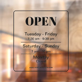 営業時間 黒 透明 営業時間 ウィンドウサイン (シート2)