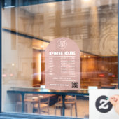 営業時間 QRコードロゴ ダスティローズ アーチ ウィンドウサイン (カフェ窓)