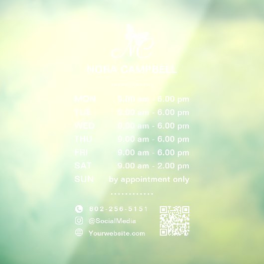 営業時間 QRコード ソーシャルメディア アイコン ウィンドウサイン (シート3)