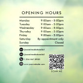 営業時間 QRコード 営業時間ステッカー ウィンドウサイン (シート3)