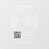 営業時間 QRコード 透明 ウィンドウサイン (シート)