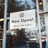 営業時間Lビジネスロゴ白黒 ウィンドウサイン