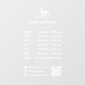 営業時間QRコードソーシャルメディアのアイコン ウィンドウサイン (シート)