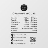 営業時間QRコードロゴステッカー ウィンドウサイン (シート)