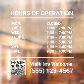 営業時間QRコード窓口 ウィンドウサイン (シート2)
