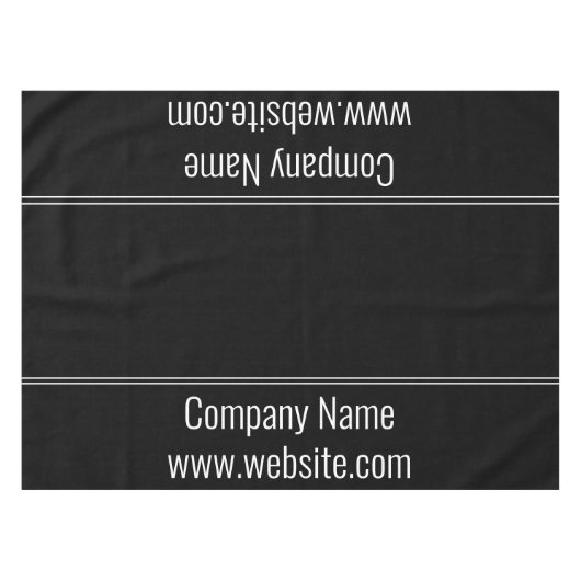 営業白黒会社名文字テンプレート テーブルクロス (正面(横))