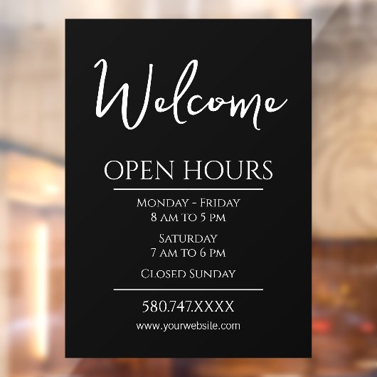 営業開始および営業時間のWebサイト ウィンドウサイン (シート2)