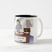 営業- PrintedComplementsによる男性の漫画 ツートーンマグカップ (正面右)