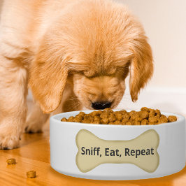 嗅ぐ、食べる、繰り返す、ドッグボーンの面白い犬用ボウル ボウル