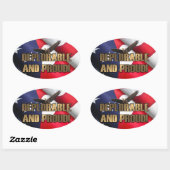 嘆かわしい誇りを持ったと 楕円形シール (シート)