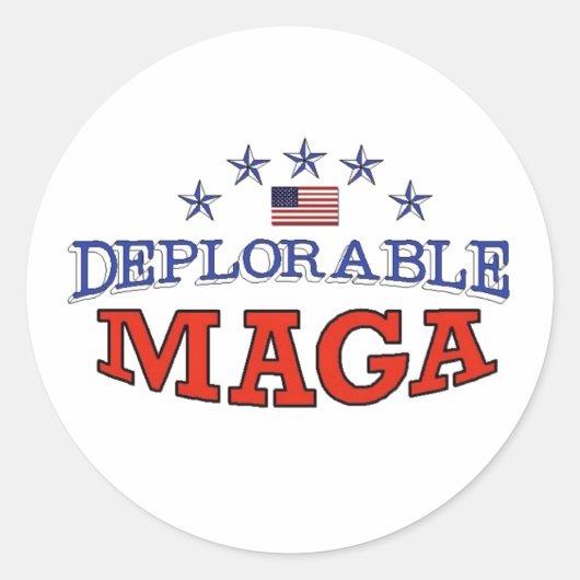 嘆かわしいMAGAラウンドステッカー ラウンドシール (正面)
