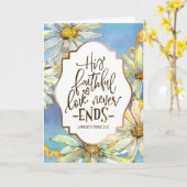 嘆きの3:22彼の忠実な愛は終わらない カード (黄色い花)