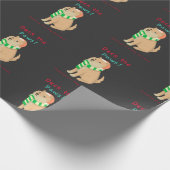 嘆き悲しむクリスマスの夢を見ながら前足を甲板に上げる ラッピングペーパー (角)