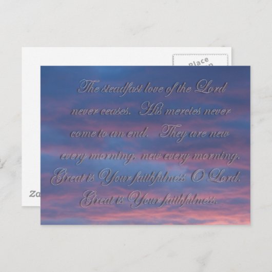 嘆き3:22主の不滅の愛 ポストカード (正面/裏面)