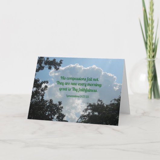 嘆き3:22-23彼の悲しみは失敗しない。 カード (正面)