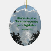 嘆き3:22-23彼の悲しみは失敗しない。 セラミックオーナメント (右)