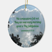 嘆き3:22-23彼の悲しみは失敗しない。 セラミックオーナメント (左)