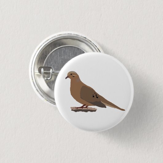 嘆くこと、愛またはカメの鳩のデジタルによって描かれる鳥 缶バッジ (正面&裏面)