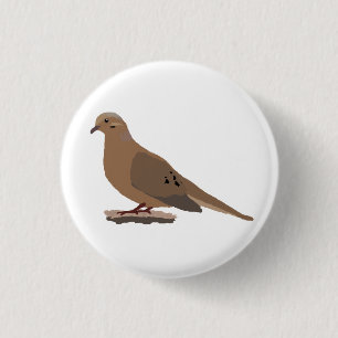 嘆くこと、愛またはカメの鳩のデジタルによって描かれる鳥 缶バッジ