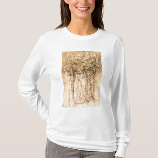 嘆く女性の勉強 Tシャツ (正面)