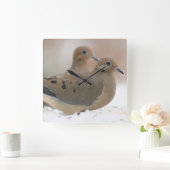 嘆く鳩の写真撮影 スクエア壁時計 (ホーム)