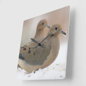 嘆く鳩の写真撮影 スクエア壁時計 (傾斜)