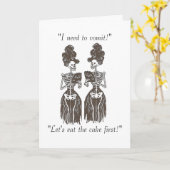 嘔吐/ケーキが必要食べ:スキン&ボーン話シリーズ カード (黄色い花)