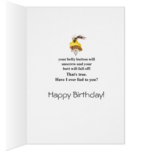嘘おもしろい誕生日レディーカード (内側 (右))
