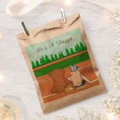 嘘の奴だ |野球をテーマにしたベビーシャワー フェイバーバッグ (クリップ留めされた状態)