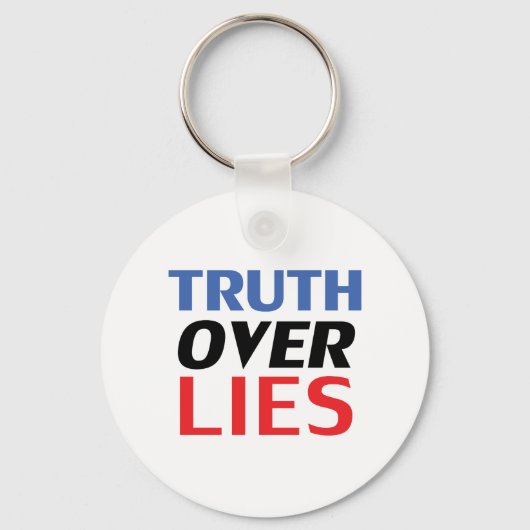 "嘘の真実"青い赤の白の黒 キーホルダー (正面)