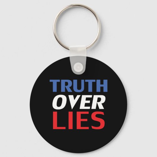 "嘘の真実"青い赤の白の黒 キーホルダー (正面)