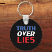 "嘘の真実"青い赤の白の黒 キーホルダー (正面)