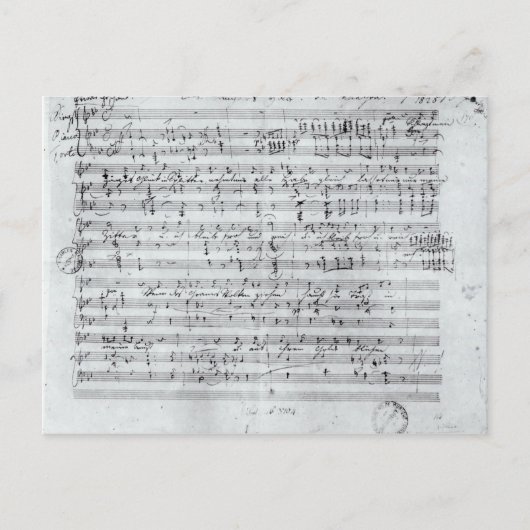 嘘をついた'Des Sangers Habe'のオートグラフスコア ポストカード (正面)