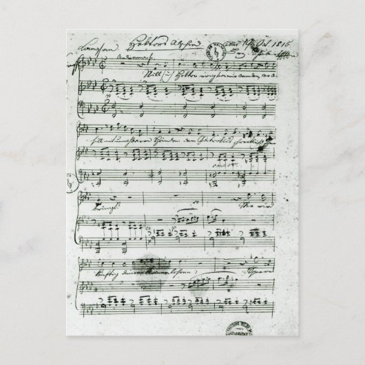 嘘をついた'Hektors Absched'のオートグラフスコア ポストカード (正面)