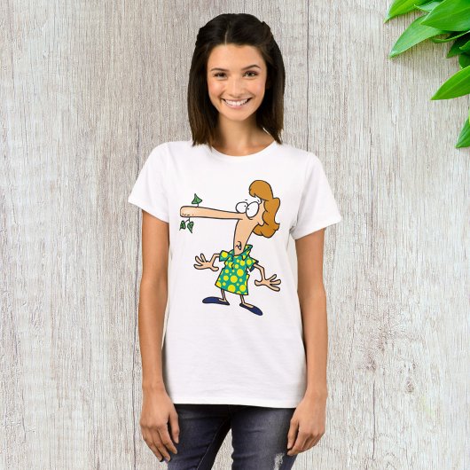 嘘をつく女性 Tシャツ